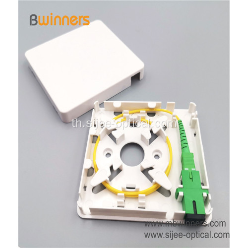 ซ็อกเก็ตสายเคเบิลใยแก้วนำแสงขนาดเล็ก 1 พอร์ตแผ่นใยแก้วนำแสงแบบ FTTH กล่อง SC ซ็อกเก็ตไฟเบอร์ออปติกแผง